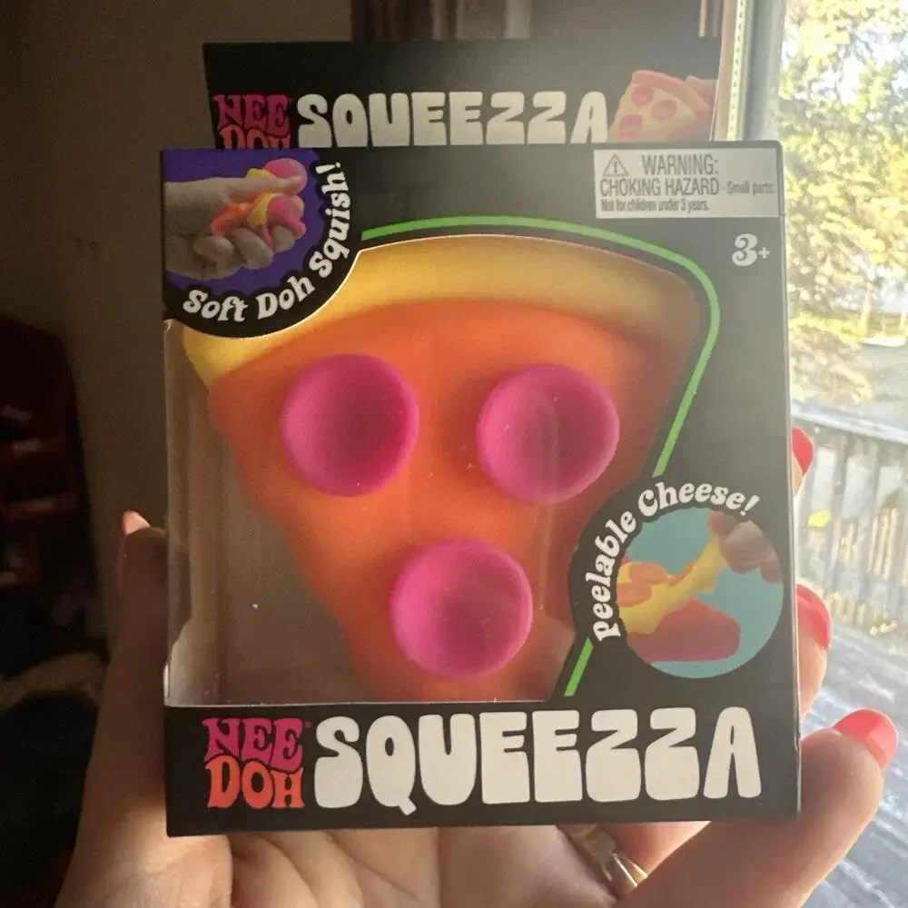 Authentic Schylling NeeDoh SQUEEZZA Pizza Soft Doh Squishy Toy with YELLOW CRUST
